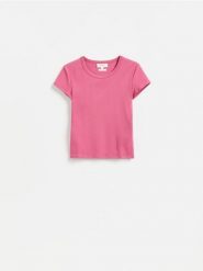T-shirt z bawełny merceryzowanej - jasnofioletowy. Fioletowe t-shirty damskie Reserved, l, bez wzorów, z bawełny, bez kołnierzyka. Za 89.99 zł.