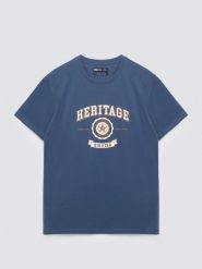 Koszulka męska z nadrukiem niebieska Feren 402. Niebieskie t-shirty męskie Big Star, l, bez wzorów, z bawełny, klasyczne, bez kołnierzyka. Za 99.99 zł.