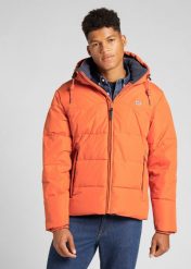LEE PUFFER JACKET BURNT OCHRE L88BNYBH 112141007. Brązowe kurtki męskie Lee, na zimę, l, bez wzorów, bez kaptura. Za 349.99 zł.
