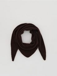 Wełniana apaszka - ciemnobrązowy. Brązowe szaliki i chusty damskie Reserved, bez wzorów, z wełny. Za 59.99 zł.