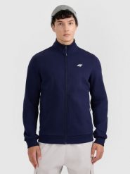 4F Bluza dresowa rozpinana bez kaptura męska - granatowa S. Niebieskie bluzy męskie 4f, m, bez wzorów, z bawełny, bez kaptura. Za 159.99 zł.