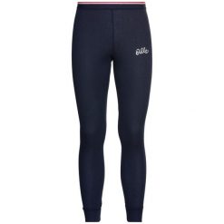 Legginsy do biegania damskie Odlo Base Layers. Niebieskie legginsy damskie Odlo, na zimę, bez wzorów, z poliesteru, sportowe, do biegania. Za 134.55 zł.