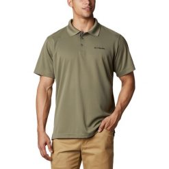 T-shirt męski Columbia z kołnierzykiem Utilizer. Zielone koszulki polo męskie Columbia, m, bez wzorów, z poliesteru, sportowe, bez ramiączek. Za 191.45 zł.