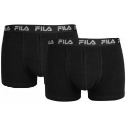 Bokserki Fila dla Mężczyzn - Zestaw 2 w Czarnym - Komfort i Jakość. Czarne bokserki męskie Fila, m, bez wzorów, z bawełny. Za 159.99 zł.