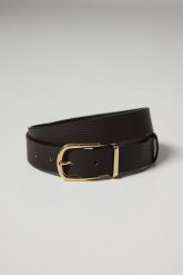 SKÓRZANY PASEK CITY BRĄZOWY S - Flawless. Brązowe paski damskie Flawless, bez wzorów, z jeansu, eleganckie. Za 229.00 zł.