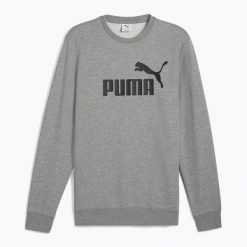 Bluza męska PUMA ESS No. 1 Logo Crew TR. Szare bluzy męskie Puma, m, bez wzorów, bez kaptura, na fitness i siłownię. Za 149.99 zł.