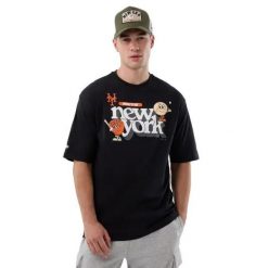 Koszulka New York Mets New Era MLB Icon GRPHC REG. Czarne koszulki sportowe męskie New Era, m, bez wzorów, z materiału, bez kołnierzyka, bez ramiączek, na fitness i siłownię. Za 162.50 zł.