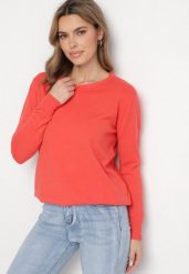 Pomarańczowy Sweter z Kaszmirem i Ściągaczami Sanaliene. Brązowe swetry damskie Born2be, bez wzorów, z jeansu, eleganckie, bez kołnierzyka, bez ramiączek, bez kaptura. Za 69.99 zł.