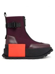 United Nude Botki Roko Bootie III 11044993165 Bordowy. Czerwone botki damskie United Nude, z materiału, bez obcasa, na płaskiej podeszwie, bez zapięcia. Za 1,499.00 zł.