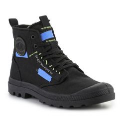 Buty Palladium Pampa Hi Re-Craft U 77220-005-M czarne. Czarne trampki i tenisówki damskie bez wzorów, klasyczne, bez zapięcia. Za 654.09 zł.