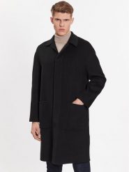 Calvin Klein Płaszcz wełniany K10K111601 Czarny Regular Fit. Czarne płaszcze męskie Calvin Klein, m, bez wzorów, z syntetyku, bez kaptura. Za 1,899.00 zł.