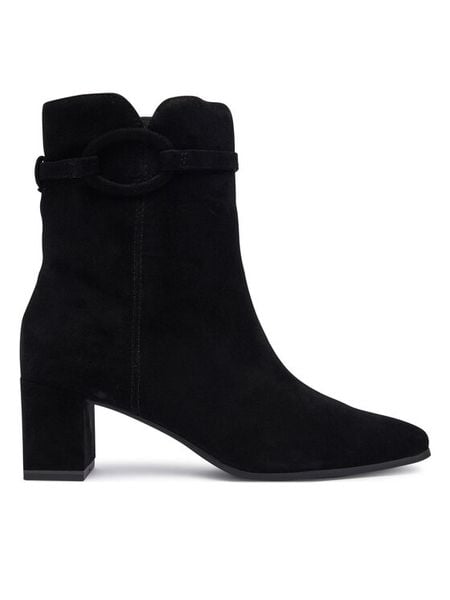 Caprice Botki 9-25310-45 Czarny. Czarne botki damskie Caprice, ze skóry, bez obcasa, na słupku, bez zapięcia. Za 589.99 zł.