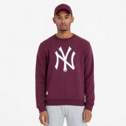 Bluza z okrągłym dekoltem New York Yankees. Białe bluzy męskie New Era, m, bez wzorów, bez kaptura. Za 276.50 zł.