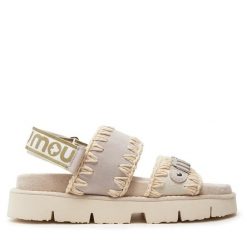 Sandały Mou. Brązowe sandały damskie Mou, bez wzorów, bez obcasa, na płaskiej podeszwie, bez zapięcia. Za 649.99 zł.