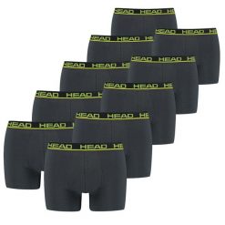 HEAD bokserki męskie zestaw 10 sztuk Phantom / Lime Punch. Szare bokserki męskie Head, m, bez wzorów, z bawełny. Za 307.92 zł.