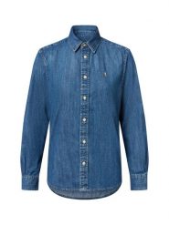 Polo Ralph Lauren Damska bluzka dżinsowa Kobiety Bawełna niebieski jednolity, 42. Niebieskie bluzki damskie Polo Ralph Lauren, bez wzorów, z bawełny, klasyczne, bez kołnierzyka, bez ramiączek. Za 859.95 zł.