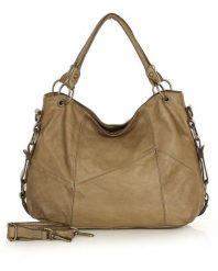 MARCO MAZZINI Miejska torebka skórzana na ramię city sholder handmade bag beżowy. Brązowe torby na ramię damskie bez wzorów, vintage, bez dodatków. Za 599.00 zł.