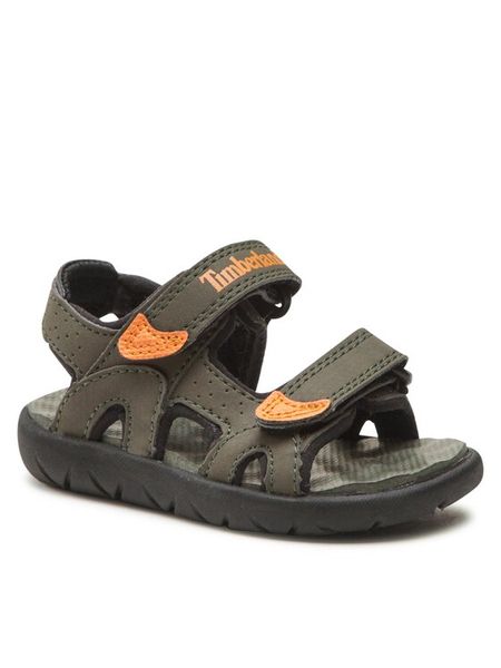 Timberland Sandały Perkins Row 2-Strap TB0A24Y7A581 Zielony. Zielone sandały chłopięce Timberland, z materiału, bez zapięcia. Za 199.99 zł.
