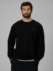 4F Bluza dresowa regular bez kaptura męska - czarna XXL. Czarne bluzy męskie 4f, m, bez wzorów, z dresówki, bez kaptura. Za 149.99 zł.