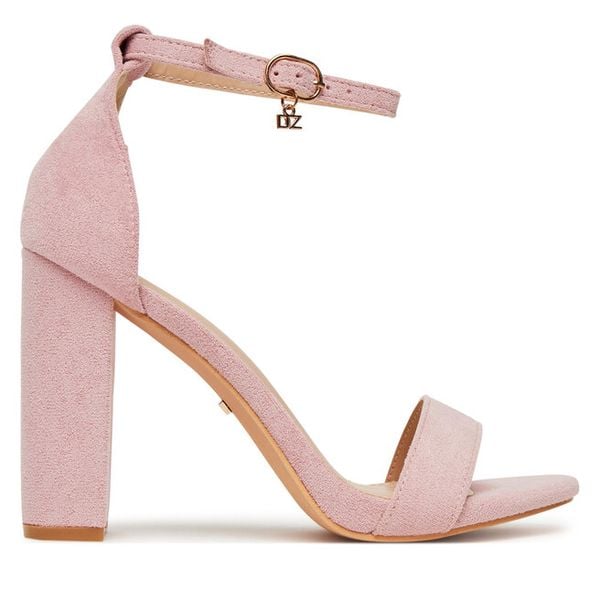 Sandały DeeZee. Czerwone sandały damskie DeeZee, bez wzorów, bez obcasa, na słupku, bez zapięcia. Za 129.99 zł.