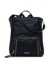 Desigual Plecak Trama Pretoria 25SAKP21 Czarny. Czarne plecaki damskie Desigual, bez wzorów, ze skóry. Za 199.99 zł.