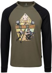 Helikon-Tex T-shirt Long sleeve (Lift, Run, Shoot) - Olive Gre. Zielone bluzki z długim rękawem męskie HELIKON-TEX, m, bez wzorów, bez kołnierzyka. Za 114.77 zł.