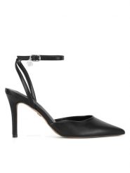 Nine West Szpilki CD23029-3 Czarny. Czarne sandały damskie Nine West, bez wzorów, z materiału, bez obcasa, bez zapięcia. Za 229.99 zł.