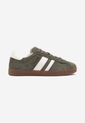 Ciemnobeżowe Buty Sportowe z Naturalnego Zamszu Palarwena. Brązowe buty sportowe męskie Born2be, z jeansu, bez zapięcia. Za 129.99 zł.