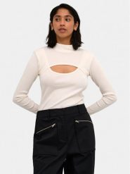 Karen by Simonsen Bluzka Mandarina 10104770 Écru Regular Fit. Bluzki damskie Karen by Simonsen, xs, bez wzorów, z bawełny, bez kołnierzyka, bez ramiączek. Za 129.99 zł.