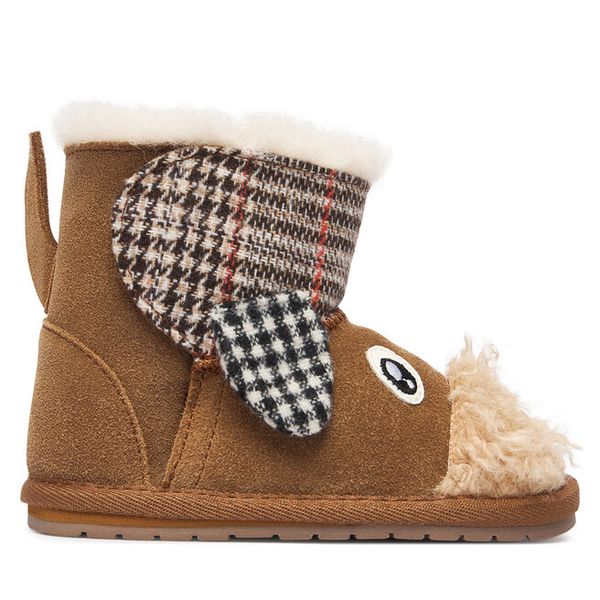 Śniegowce EMU Australia. Brązowe buty zimowe chłopięce Emu Australia, bez wzorów, bez zapięcia. Za 254.99 zł.