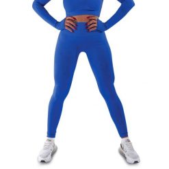 Techniczne legginsy z efektem push-up i idealną sylwetką. Niebieskie legginsy damskie R-EVENGE, m, bez wzorów, z elastanu, na fitness i siłownię. Za 195.88 zł.