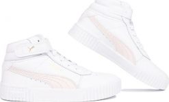 Puma Buty damskie Puma Carina 2.0 Mid białe 385851 07 37. Białe obuwie sportowe damskie Puma, bez wzorów. Za 287.60 zł.