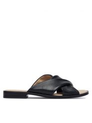 Caprice Klapki 9-27101-46 Czarny. Czarne klapki damskie Caprice, bez wzorów, ze skóry, bez obcasa. Za 218.99 zł.