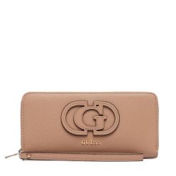 Portfel Guess. Brązowe portfele damskie Guess, z aplikacjami. Za 294.99 zł.