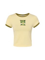 Noisy May Koszulka Kobiety Bawełna żółty, S. Żółte t-shirty damskie Noisy may, s, bez wzorów, z bawełny, bez kołnierzyka. Za 99.95 zł.