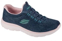 Buty treningowe damskie, Skechers Summits - Fun Flair. Niebieskie obuwie sportowe damskie Skechers, bez wzorów, z materiału, na fitness i siłownię. Za 249.99 zł.