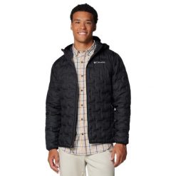 Kurtka sportowa męska Delta Ridge II Down Hooded Jacket. Czarne kurtki sportowe męskie Columbia, m, bez wzorów, z materiału, trekkingowe. Za 659.99 zł.