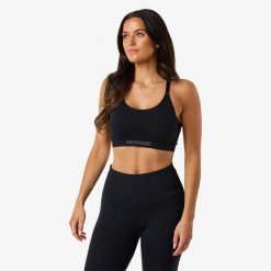 Biustonosz sportowy Trening Damska Swedemount Core Strap Bra Oddychający. Czarne obuwie sportowe damskie SWEDEMOUNT, bez wzorów, z tkaniny, na fitness i siłownię. Za 72.00 zł.