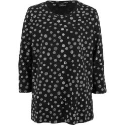 Shirt bawełniany, rękawy 3/4 bonprix czarny w kropki. Bluzki damskie bonprix. Za 27.99 zł.