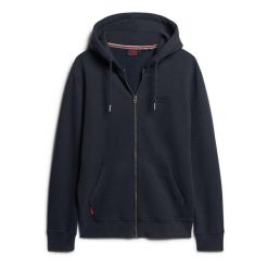 Bluza z kapturem zapinana na zamek z logo Superdry Essential. Niebieskie bluzy sportowe męskie Superdry., s, bez wzorów, z bawełny, z kapturem, trekkingowe. Za 340.25 zł.