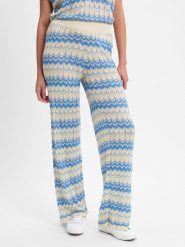 Vila Szerokie spodnie - VIEmber Glitter Kobiety beżowy|niebieski, M. Brązowe spodnie materiałowe damskie Vila, m, bez wzorów, z dzianiny. Za 229.95 zł.