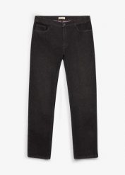 Jeansy regular fit z elastycznym pasem, straight. Czarne jeansy męskie bonprix. Za 149.99 zł.