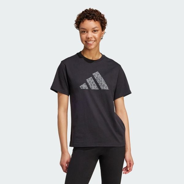 Koszulka z grafiką zwierzęcą. Czarne koszulki sportowe damskie Adidas, xl, bez wzorów, z bawełny, bez kołnierzyka, bez ramiączek, na fitness i siłownię. Za 109.00 zł.