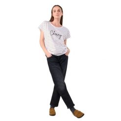 Koszulka damska Le Temps des cerises Cottard. Białe t-shirty damskie Le Temps Des Cerises, bez wzorów, bez kołnierzyka. W wyprzedaży za 124.00 zł.
