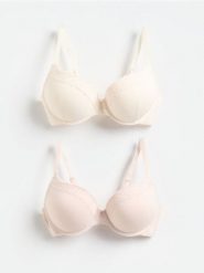 Biustonosz super push up 2 pack - złamana biel. Biustonosze Reserved, bez wzorów, z dzianiny. Za 99.99 zł.