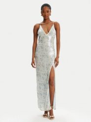 Bardot Sukienka wieczorowa Lois Sequin 59956DB Niebieski Slim Fit. Niebieskie sukienki damskie Bardot, bez wzorów, z syntetyku, wizytowe, bez kołnierzyka, bez ramiączek. Za 479.99 zł.