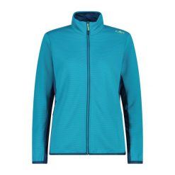 Bluza damska turystyczna CMP 35E6426. Niebieskie bluzy sportowe damskie CMP, bez wzorów, z dzianiny, bez kaptura. Za 337.85 zł.