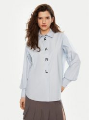 KARL LAGERFELD Koszula A1W11026 Niebieski Regular Fit. Niebieskie bluzki damskie KARL LAGERFELD, bez wzorów, z bawełny, bez kołnierzyka, bez ramiączek. Za 449.99 zł.
