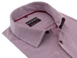 Bordowa koszula męska w pepitkę Modini DD1. Czerwone koszule męskie Modini Moda Męska, m, bez wzorów, z bawełny, casualowe, bez kołnierzyka, bez ramiączek. W wyprzedaży za 179.10 zł.