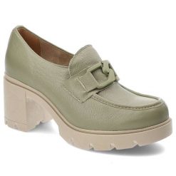 Zielone Półbuty Lemar Damskie Eleganckie Buty. Zielone półbuty damskie Lemar, na wiosnę, bez wzorów, ze skóry, eleganckie, bez obcasa, bez zapięcia. Za 299.00 zł.